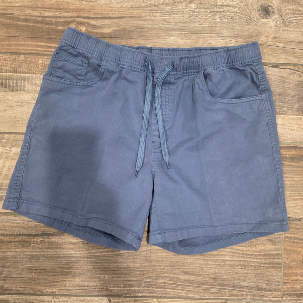 Stillwater Supply Co Mens Blue Cotton Spandex Elastic Waist Drawstring Shorts L